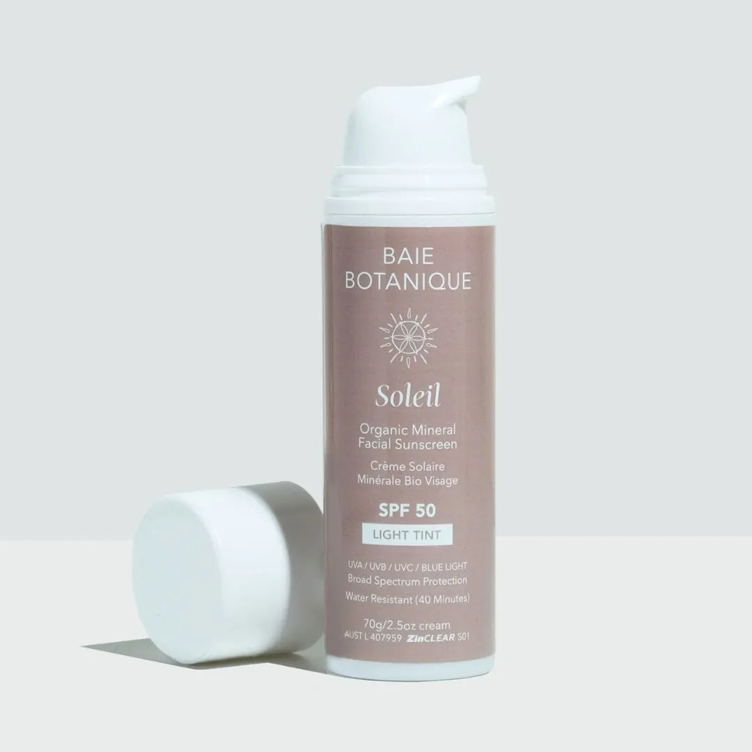 Baie Botanique Soleil Facial Sunscreen Sunscreen Baie Botanique™ | Organic and Vegan Skincare Light Tint 70g 
